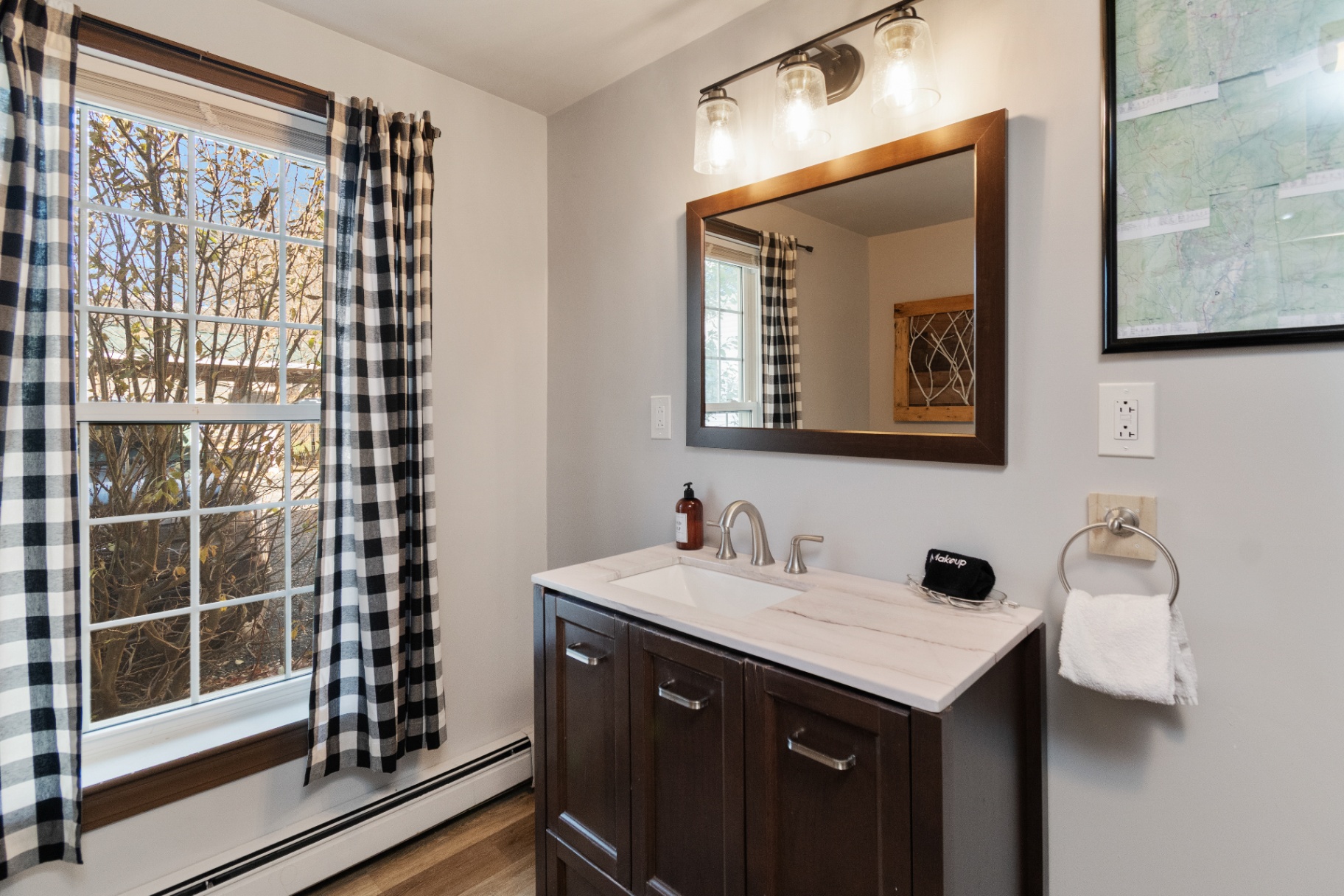 Close view of the Long Trail Suite bathroom vanity